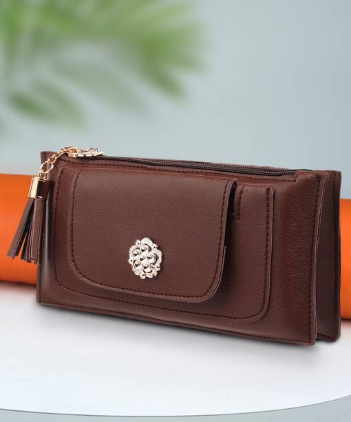 Party, Formal, Casual Brown  Clutch  - Mini