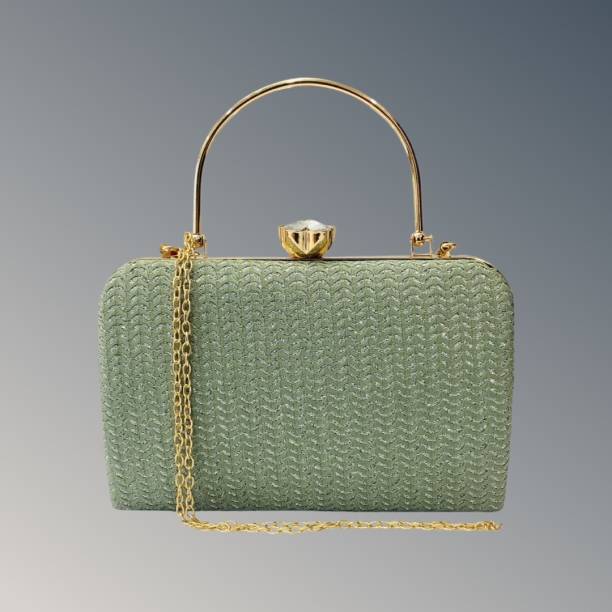 Party, Casual, Formal Green  Clutch Price in India