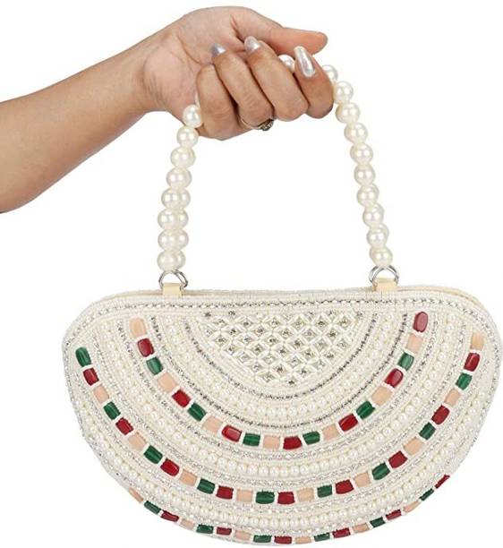 Party, Casual White  Clutch Price in India