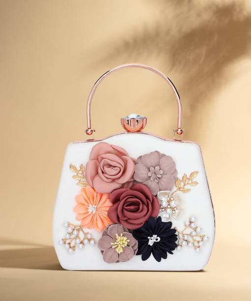 Party White, Gold  Clutch