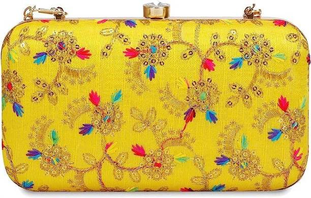 Party Yellow, Multicolor  Clutch Price in India