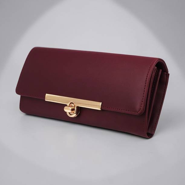 Party, Casual, Formal Maroon  Clutch  - Regular Size