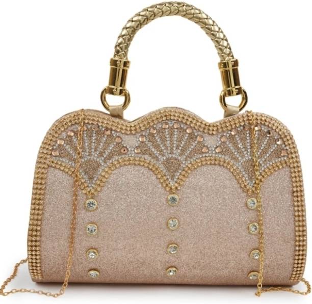 Party, Casual Gold  Clutch Price in India