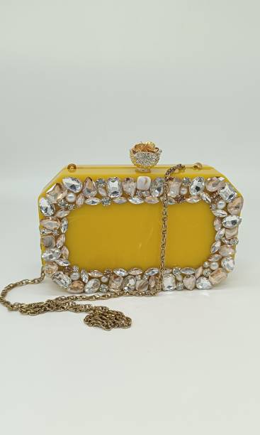 Party Yellow  Clutch Price in India