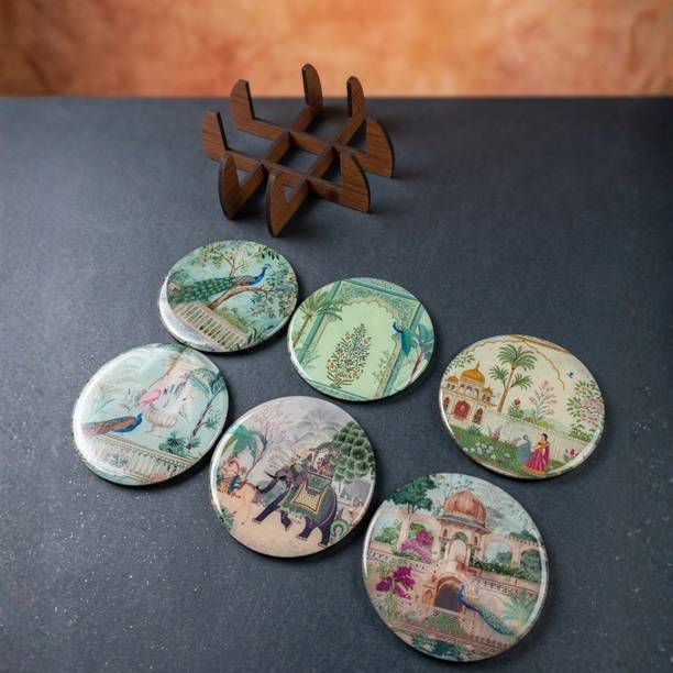 Maefele Round Reversible Acrylic Coaster Set