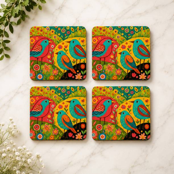 House Of Heritage Square Wood Coaster Set