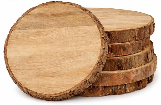M T BROTHERS Round Reversible Wood Coaster Set