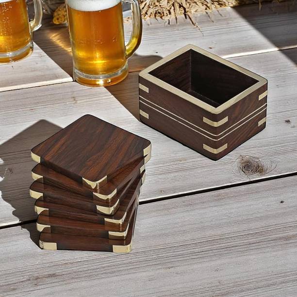 Craftology Rectangle Reversible Wood Coaster Set