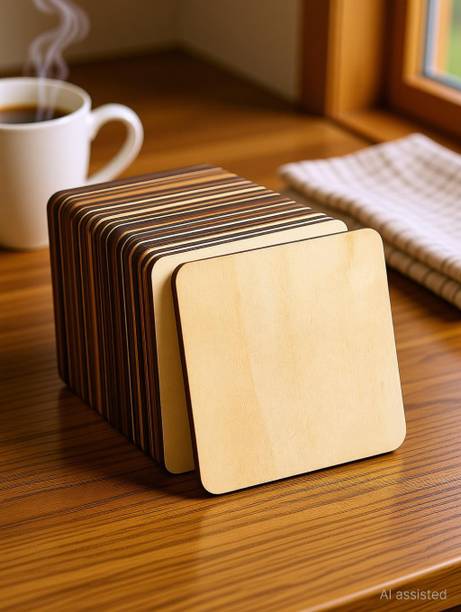 Rage-X Square Wood Coaster Set