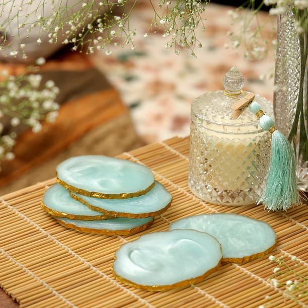 DULI Oval Reversible Resin Coaster Set