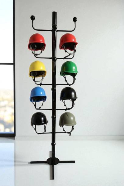GLOBAL DESIGNERS Mild steel helmet holder Multipurpose helmet bag coat hanger 6 feet 20 hook Metal Helmet Stand