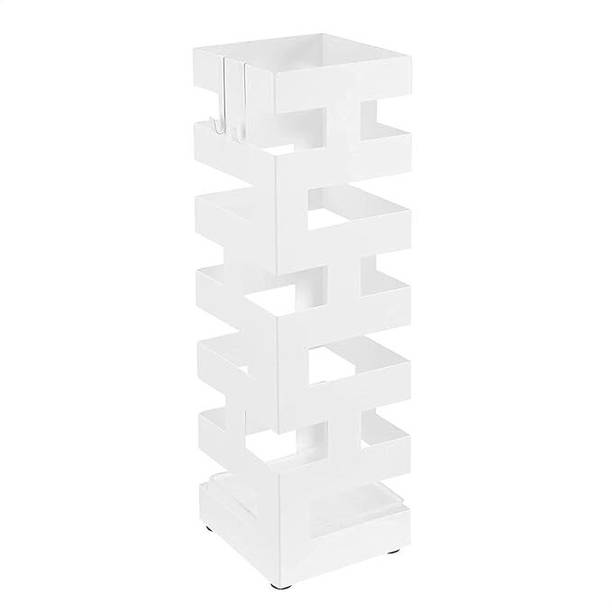 Indian Decor 568899 Umbrella stand White Home Entrance Hall Umbrella Storage Bucket Metal Umbrella Stand