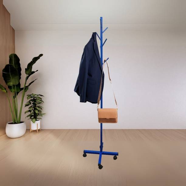 Sleek Silver Metal Coat Stand