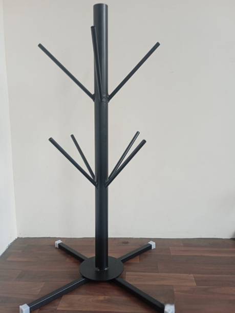GLOBAL DESIGNERS Mild steel helmet stand, 3 feet 8 capacity V type helmet holder Metal Helmet Stand