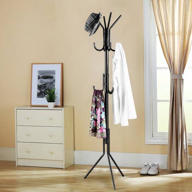 LEOPAX Wrought Iron 3-Tier Freestanding Coat Hanger Stand, Clothe Stand for Bedroom Metal Coat Stand