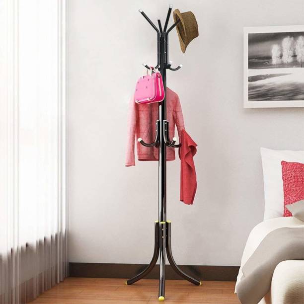 ADA Wrought Iron 3-Tier Freestanding Coat Hanger, Cloth for Bedroom Metal Coat and Umbrella Stand