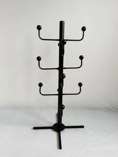 GLOBAL DESIGNERS Mild steel helmet holder Multipurpose bag helmet coat hanger 4 feet 12 hook Metal Helmet Stand