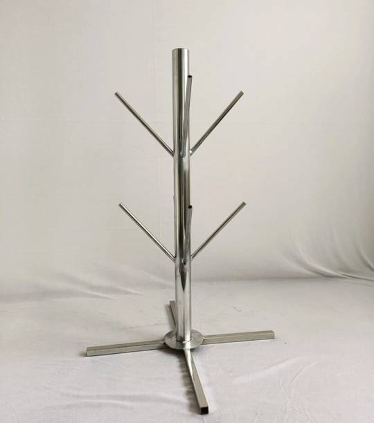 GLOBAL DESIGNERS Stainless steel helmet holder Multipurpose bag coat helmet hanger 3 feet 8 hook Metal Helmet Stand