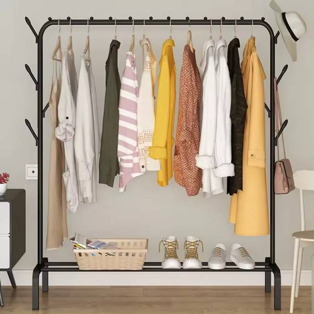 YOZO Floor Cloth Dryer Stand Clothing Rack Heavy-Duty Metal Coat and Umbrella Stand