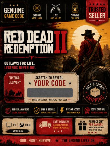 Red Dead Redemption 2 Redeem Code – RDR2 PC License Key with Game and Expansion Pack