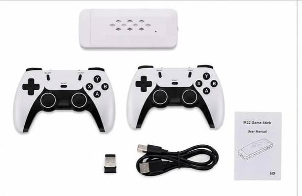 HG WORLD M22 Retro Gaming Console with 2.4G Dual Wireless Gamepad Game stick 52+ Emulator, 64 GB with 30000+ Remote Video Games for Kids, God of War, GTA, Mario and More Games For TV