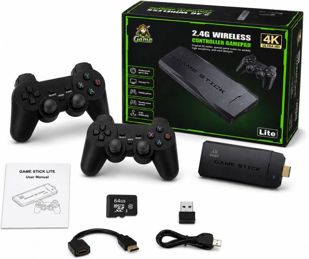 M8 Pro 4K Ultra Retro HDMI Game V7 Stick 64GB Dual Wireless Controller with Game and Expansion Pack