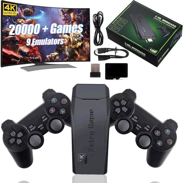 GameStick 2.4G Wireless Controller 4K HD Console Built-in 10k+ Retro Games AX1 Black Edition