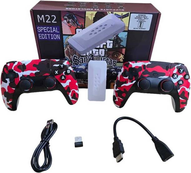 M22 Red Camouflage Game Console with Wireless Controller & 30,000+ Games Special Edition