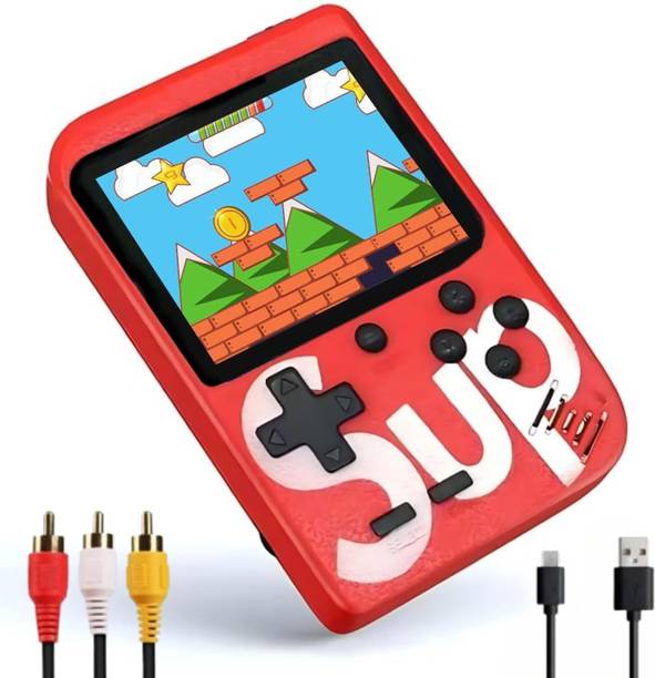 Portable 400 in 1 Video Game + 2m Cable for Charging | Mario, Contra, Circus etc Prime Edition with Full Game, Game and Upgrades Pack, Game Add-On, Game and Map Pack
