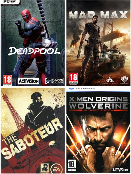 Deadpool ,Mad Max ,The Saboteure ,Xman Combo PC GAMES (Offline Only) Full Game Complete Edition