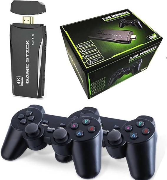 GameStick 2.4G Wireless Controller 4K HD Console Built-in 10k+ Retro Games A15 Black Edition