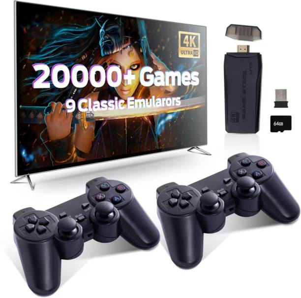 GameStick 2.4G Wireless Controller 4K HD Console Built-in 10k+ Retro Games A17 Black Edition