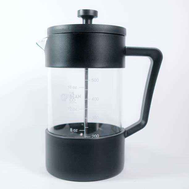 THE BEAN CO French Press Coffee Maker 600ml|4-Level Filter|Heat Resistant Glass 4 Cups Coffee Maker