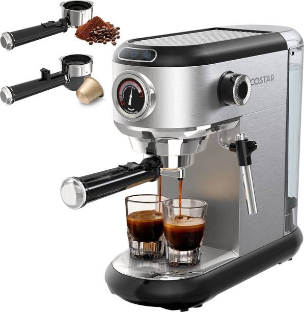Costar 20 Bar Espresso Coffee Machine for Ground Coffee & Capsules 2 Cups Coffee Maker