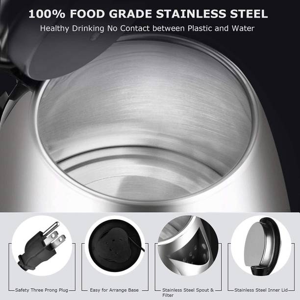 DN BROTHERS ® Electric Kettle Extra Large Tea Coffee Maker Water Boiler with Handle DN 355 Beverage Maker