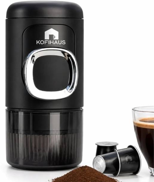 KOFIHAUS Portable Coffee Maker- Capsule & Ground Coffee Compatible, Brewer for Travel 2 Cups Coffee Maker