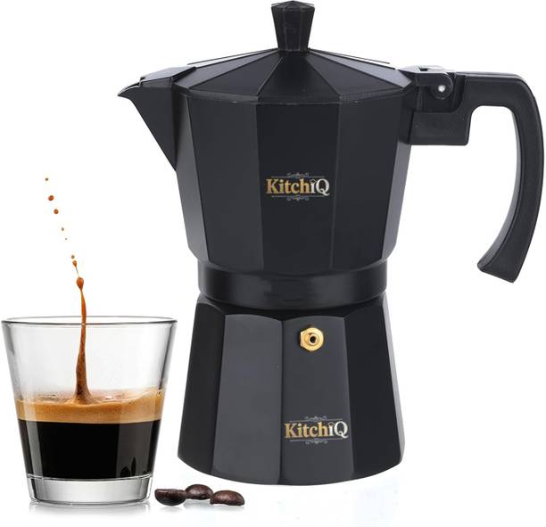 KITCHIQ Classic Moka Pot, Stovetop,Espresso Coffee Maker, 300ML, Premium Aluminium Built Personal Coffee Maker