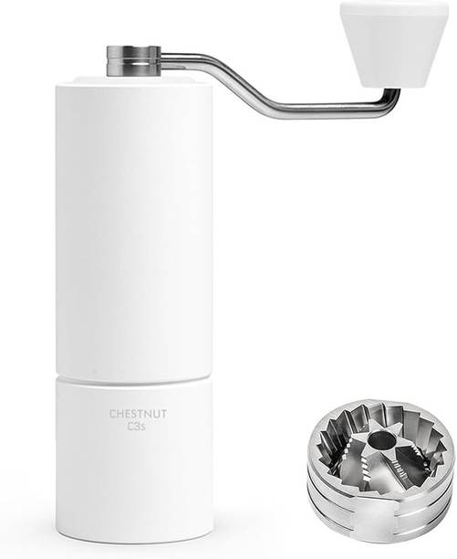 TIMEMORE Manual Coffee Grinder C3S - White 38mm S2C660 Burr for Pour-over and espresso 3 Cups Coffee Maker