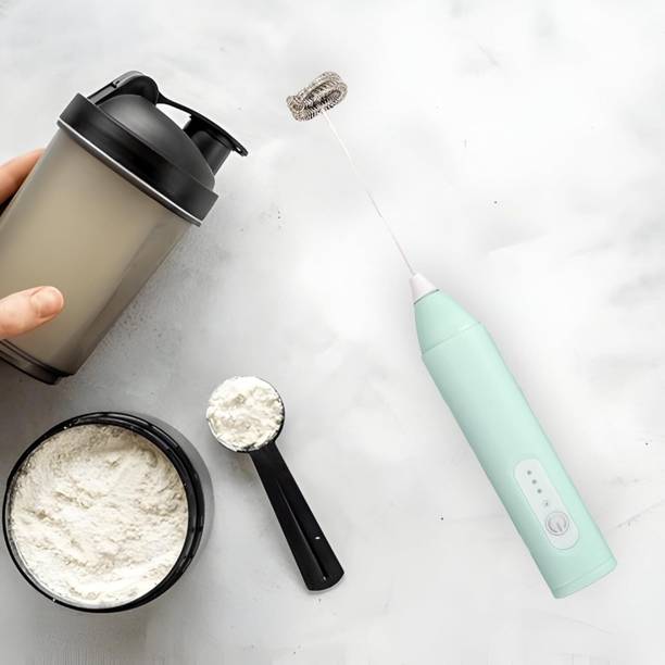 Kindlook 50 W Sea-Green Milk Frother Handheld USB, Electric Coffee Beater Hand Blender Hand Blender
