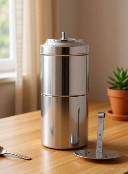 Prithi Home's and Kitchen Stainless Steel South Indian Filter Coffee Drip Maker (400 ml) 8 Cups Coffee Maker