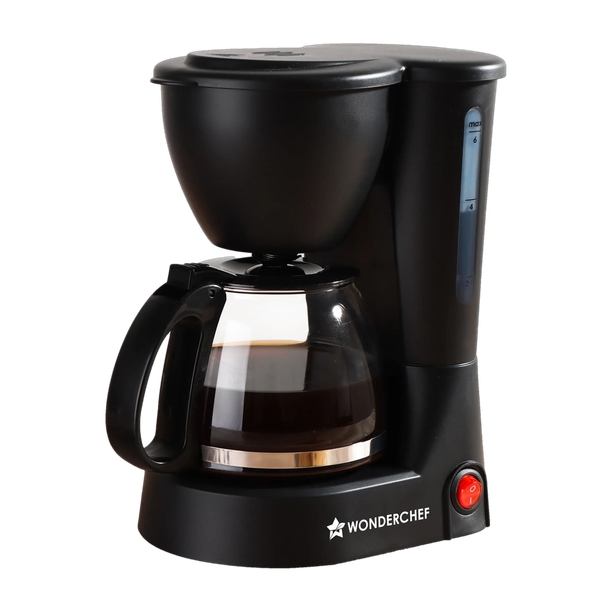 WONDERCHEF Swift Brew Anti-Drip System | Keep Warm Plate | Borosilicate Glass Carafe | Compact Design | 2-Year Warranty | Brew 6 Cups at a Time 6 Cups Coffee Maker