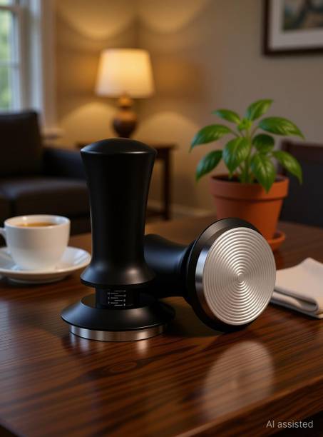 HASTHIP 51mm Espresso Tamper Flat Base Coffee Tool Black Personal Coffee Maker