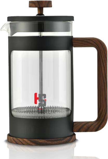 HS WORLD French Press Coffee Maker 600ml, 3-Level Filter, BPA-Free Lid, Brown 3 Cups Coffee Maker