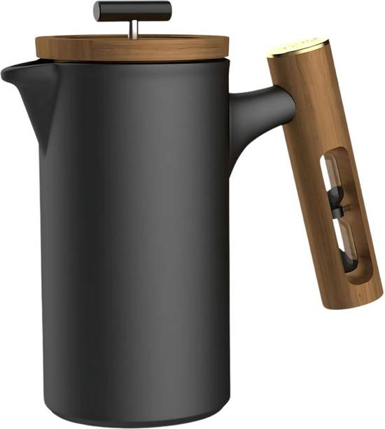 Lector Polaris French Press Coffee Maker 600ML Ceramic Tea Brewer with WoodenHandle&Lid 3 Cups Coffee Maker