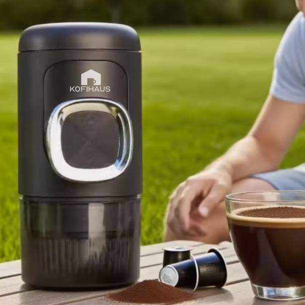 KOFIHAUS Portable Coffee Maker – Compatible with Coffee Capsules & Ground Coffee 2 Cups Coffee Maker