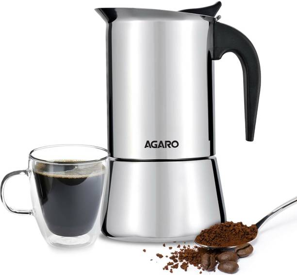 AGARO Royal Moka Pot, Stovetop & Induction Cooktop Classic Espresso & Coffee Maker, 6 Cups Coffee Maker