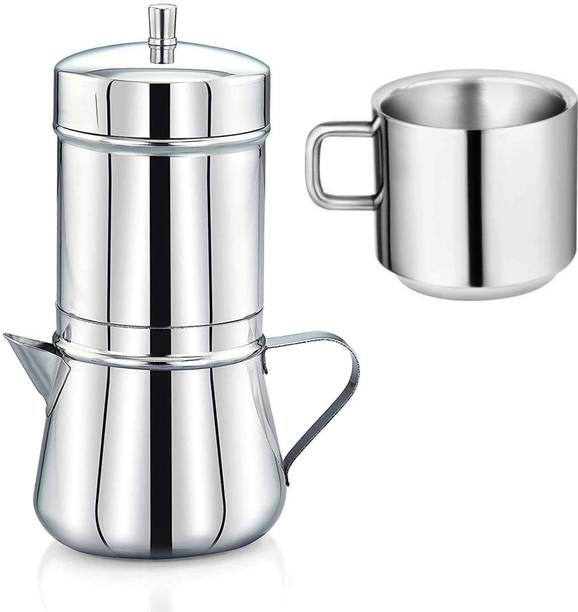 PGD Jug Model Coffee Filter Decoction Percolator Brewer 250ml with Double Wall Cup Personal Coffee Maker
