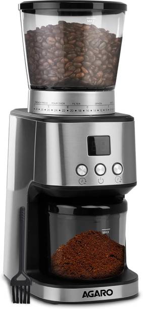AGARO Supreme Coffee Grinder With Portafilter Holder Conical Burr Grinder, 15 Cups Coffee Maker