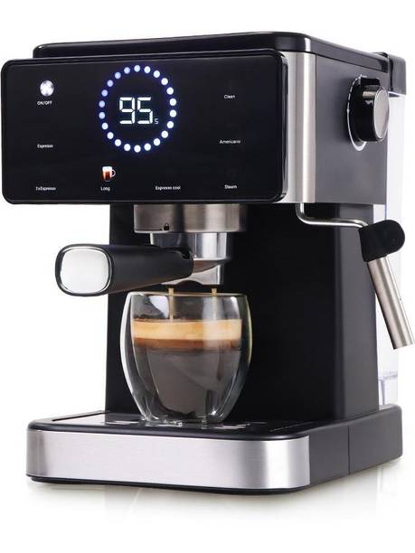 WONDERCHEF Rinaldi Espresso Coffee Machine, Digital Display 2 Cups Coffee Maker
