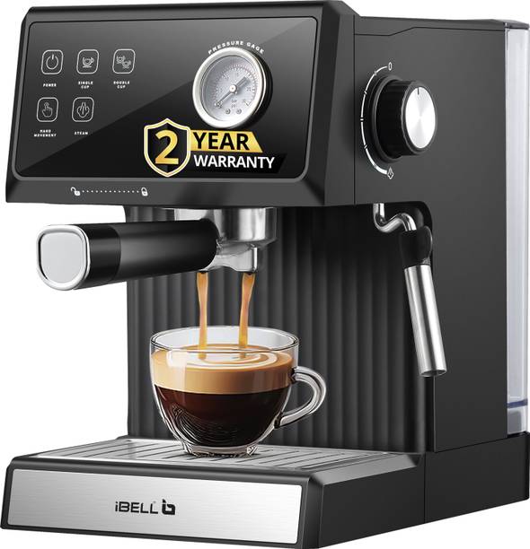 iBELL BARISTAMAX300 Coffee Maker, 1200W, Touch Controls, 20 Bar Pump, Steam Wand,1.8 L Coffee Maker
